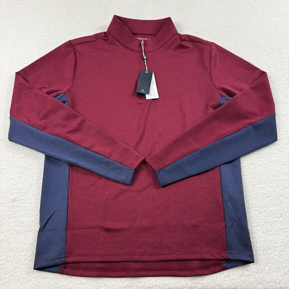 Holderness & Bourne Sweater Men's Medium Red Blue The Brady Stretch Golf - Picture 2 of 8